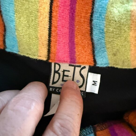 Bets by Canvasbacks Artsy Patchwork Jacket Women Medium Wool Nylon Color-Block - Picture 6 of 12